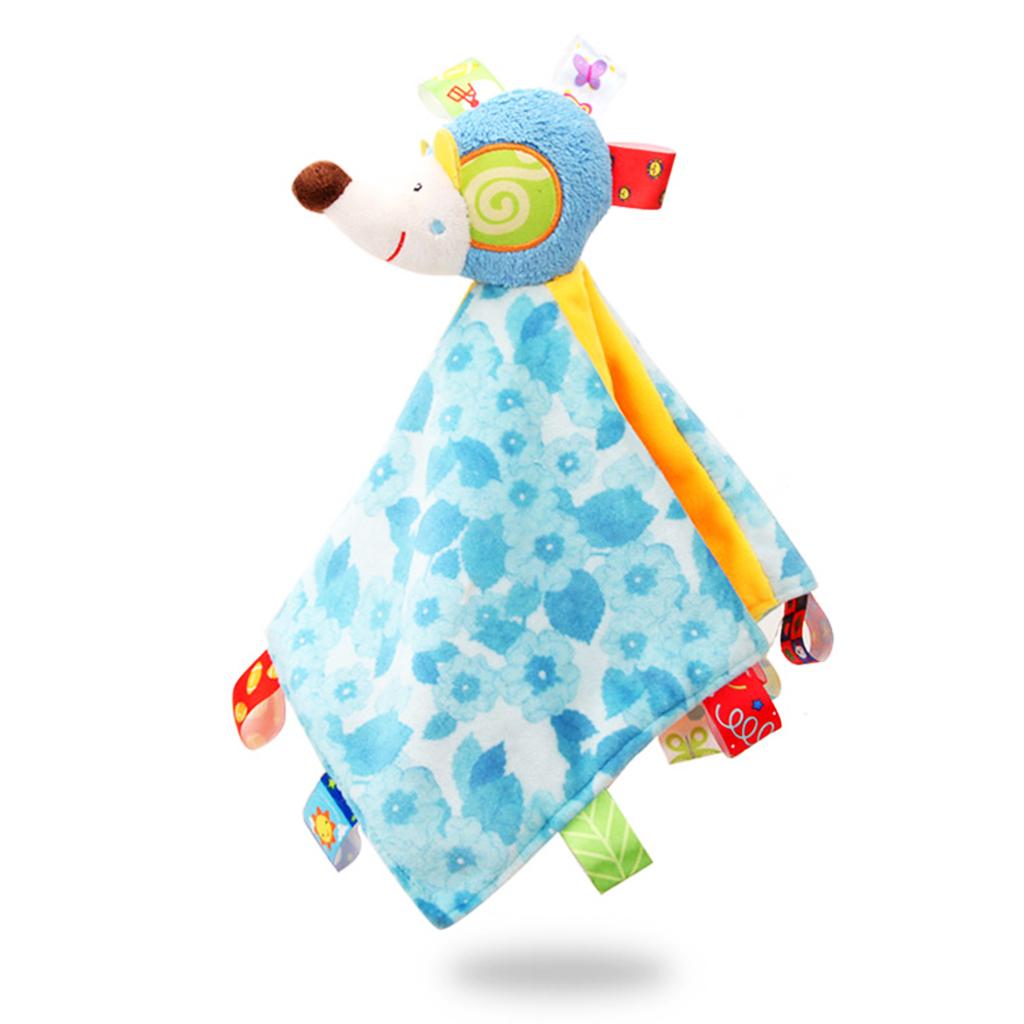 Baby Blanket Soft Plush Teething Security Tag Blankets hedgehog