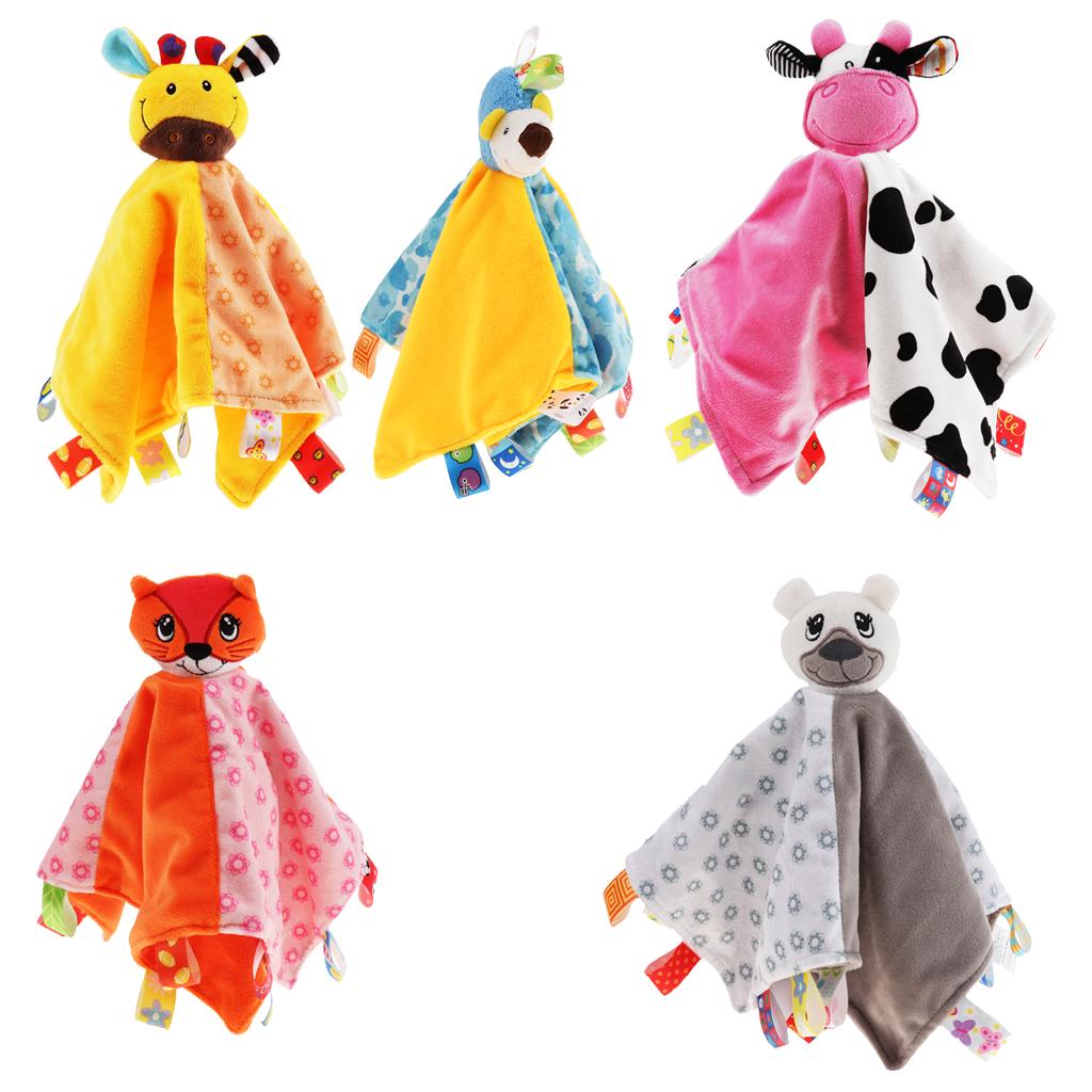 Baby Blanket Soft Plush Teething Security Tag Blankets hedgehog