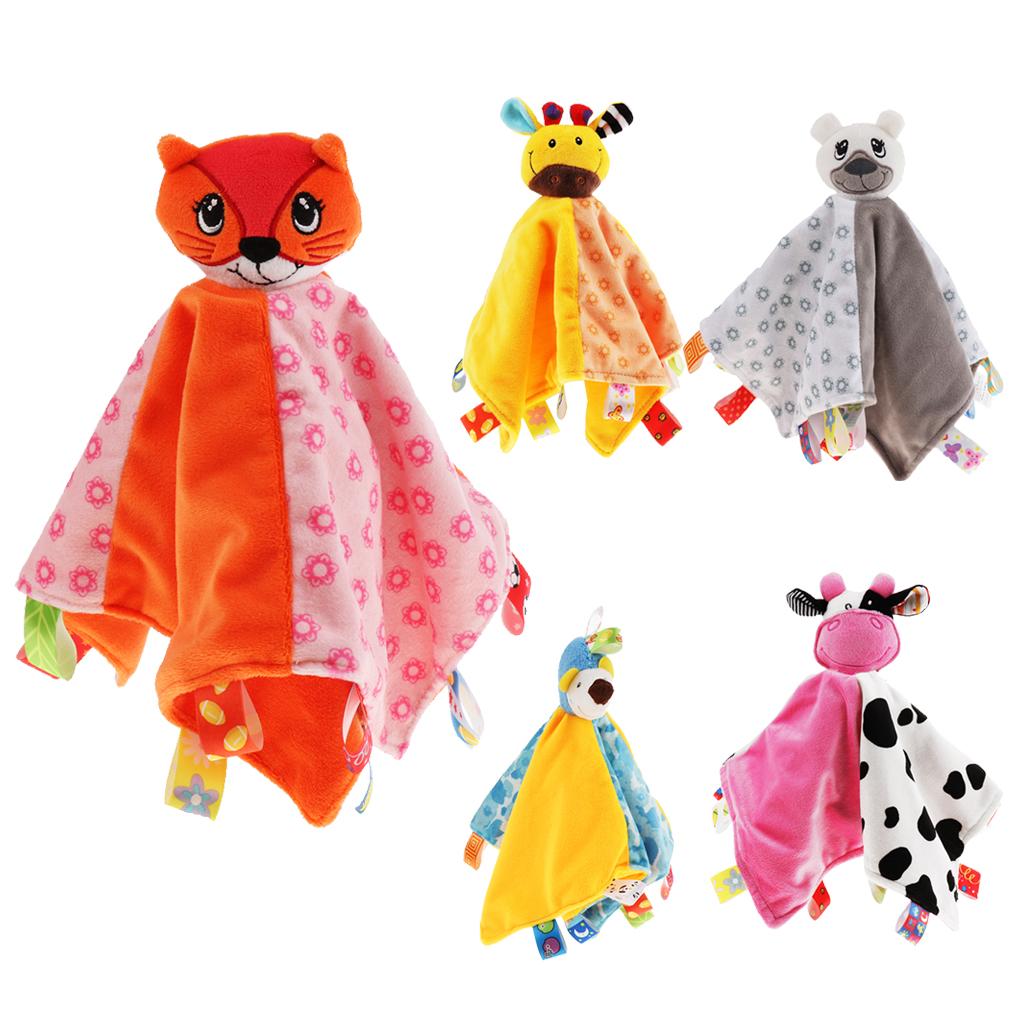 Baby Blanket Soft Plush Teething Security Tag Blankets hedgehog