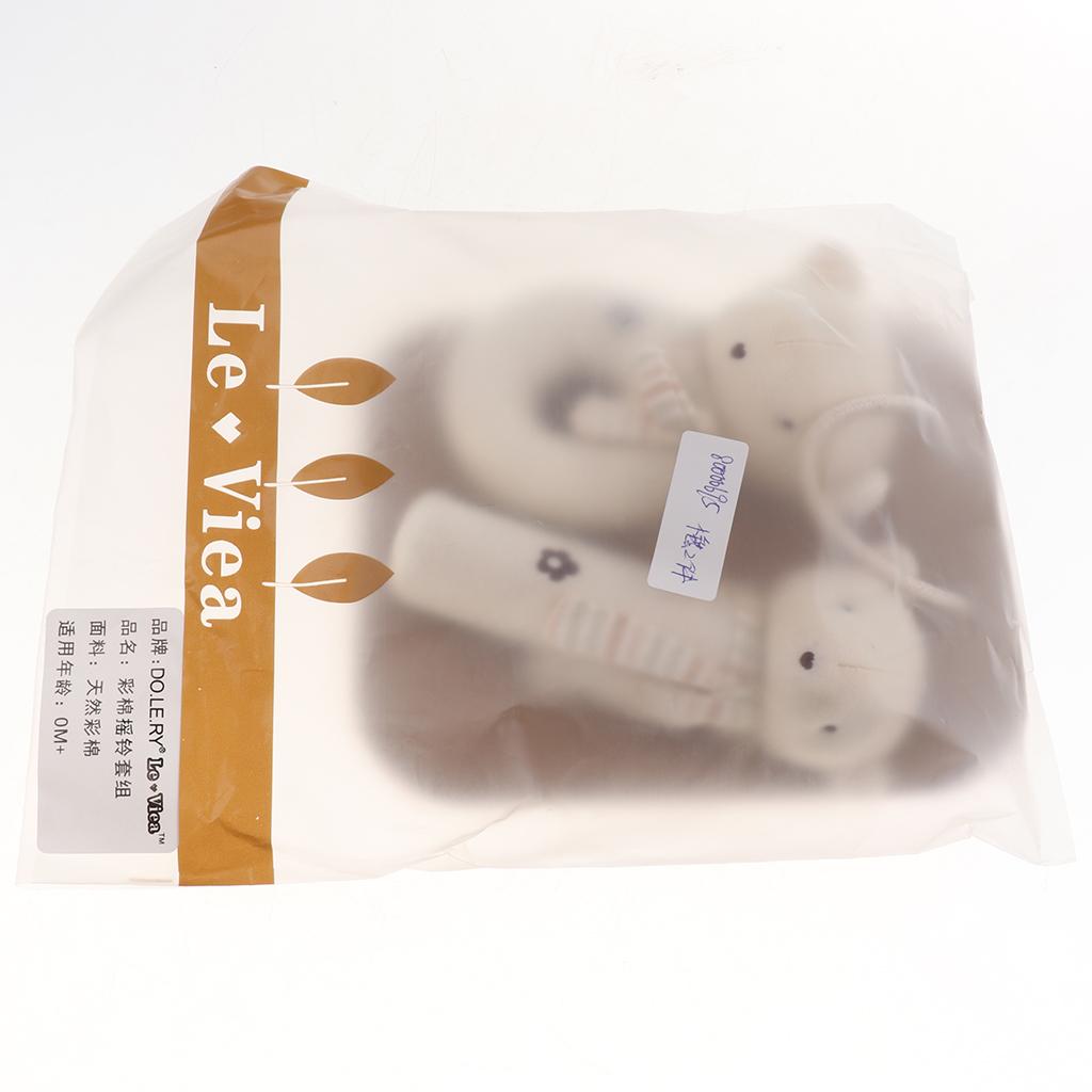 2 Pieces Baby Cotton Hand BB Rattle Plush Toys 2 pcs bear