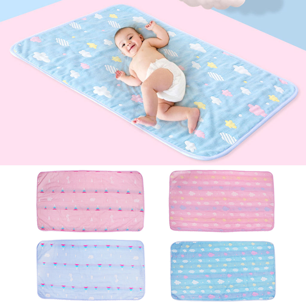 Changing Diaper Pad Baby Infant Urine Mat Nappy Bed 100x56cm Blue clouds