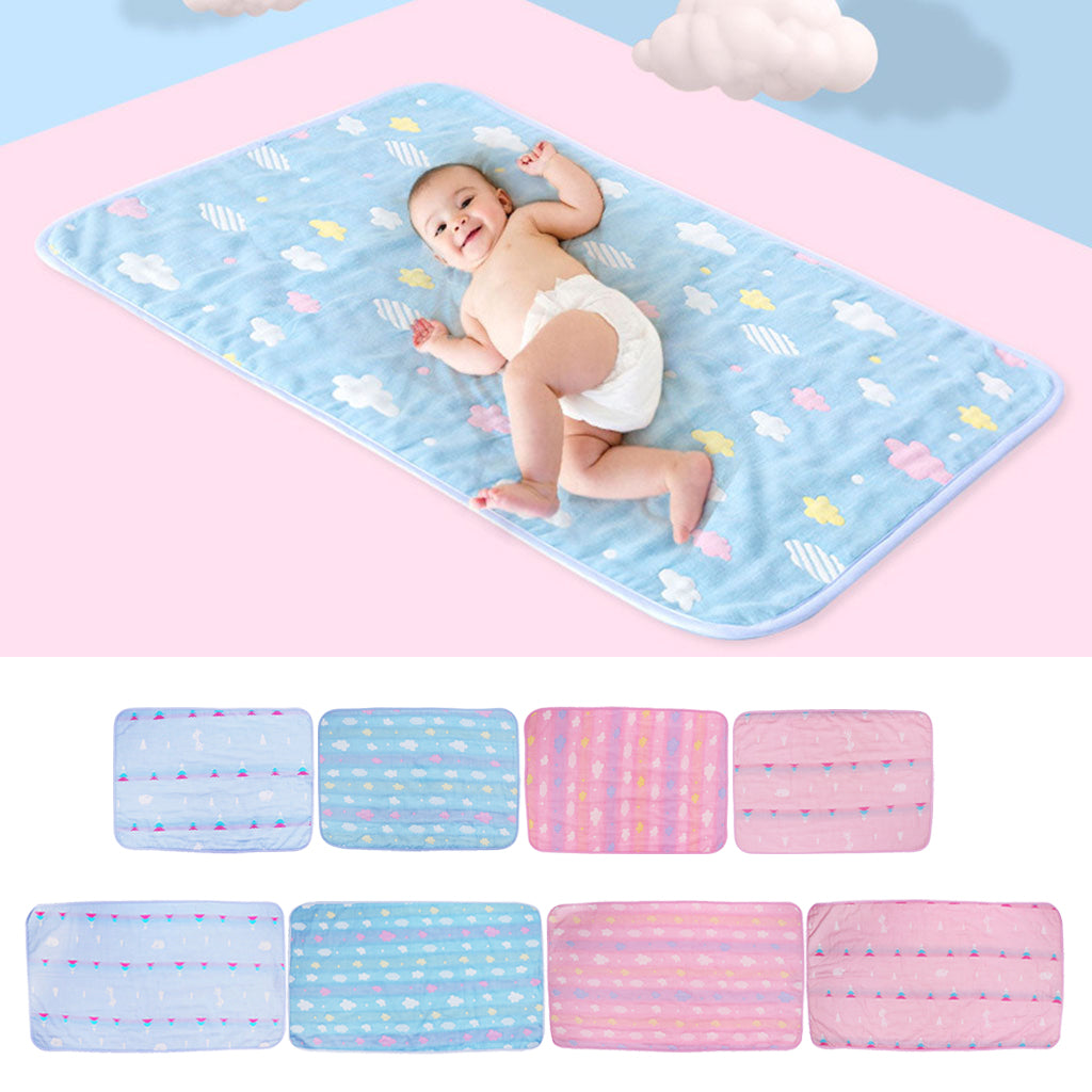 Changing Diaper Pad Baby Infant Urine Mat Nappy Bed 100x56cm Blue clouds