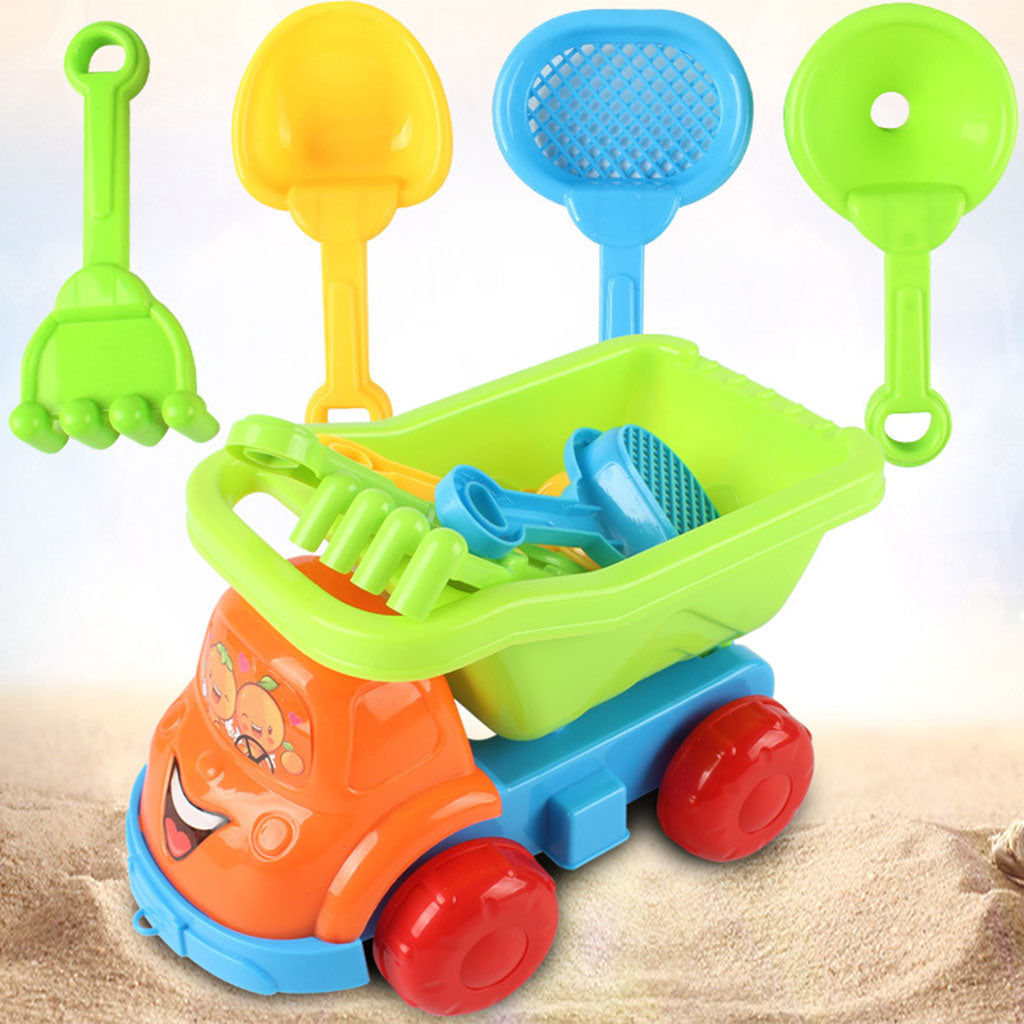 Seaside Sand Car Truck Shovel Bucket Beach Tools Kids 5Pcs Beach car set