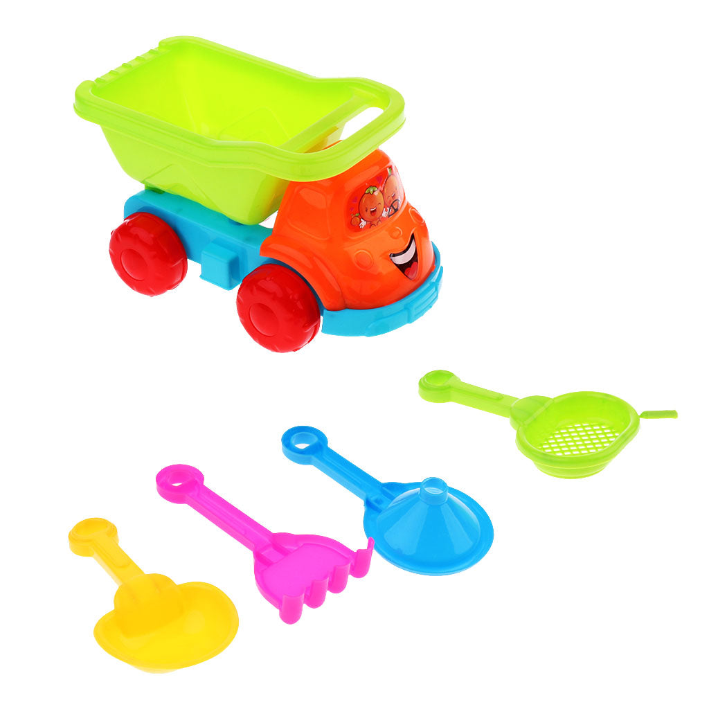 Seaside Sand Car Truck Shovel Bucket Beach Tools Kids 5Pcs Beach car set