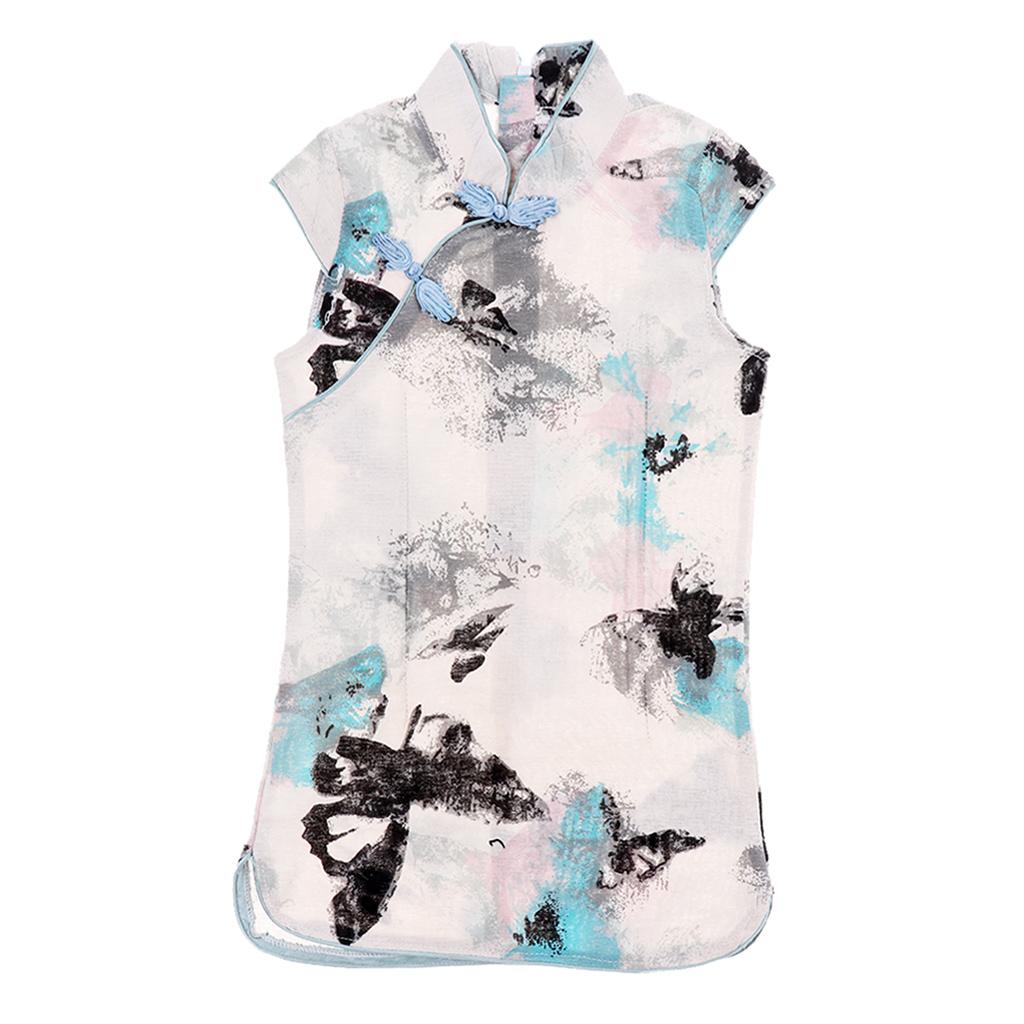 Chinese Kids Baby Girl Floral Cheongsam/Qipao Dress Clothes 2-3 Years Butterfly