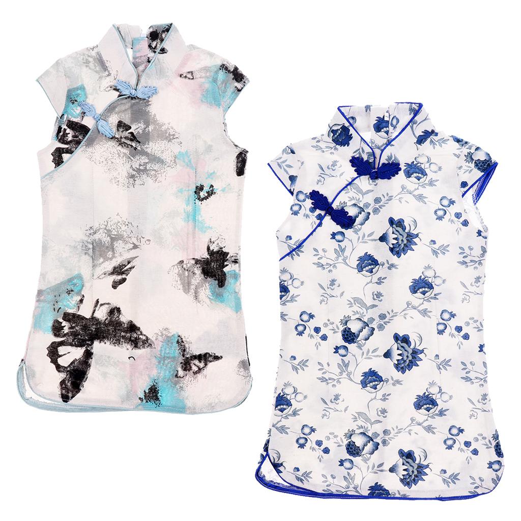 Chinese Kids Baby Girl Floral Cheongsam/Qipao Dress Clothes 2-3 Years Butterfly