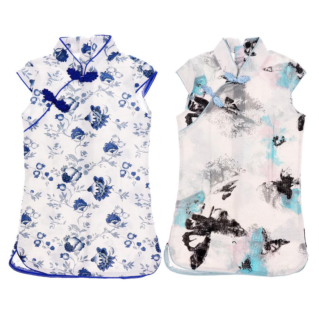 Chinese Kids Baby Girl Floral Cheongsam/Qipao Dress Clothes 2-3 Years Flower