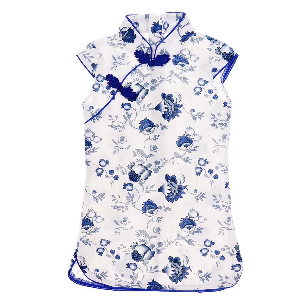 Chinese Kids Baby Girl Floral Cheongsam/Qipao Dress Clothes 5-6 Years Flower