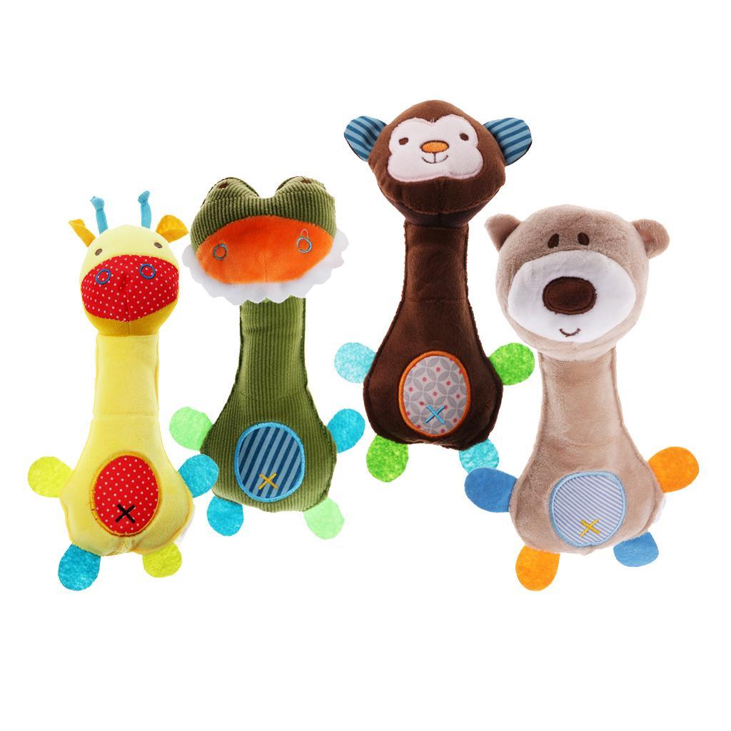 Infant Stuffed Animal Baby Hand Rattle BB Soft Plush Toy Doll deer