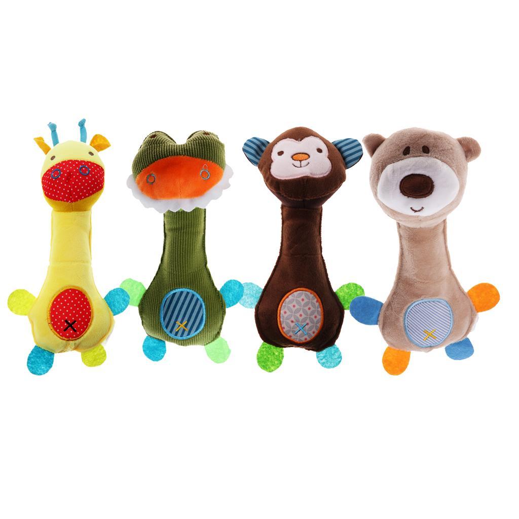 Infant Stuffed Animal Baby Hand Rattle BB Soft Plush Toy Doll deer