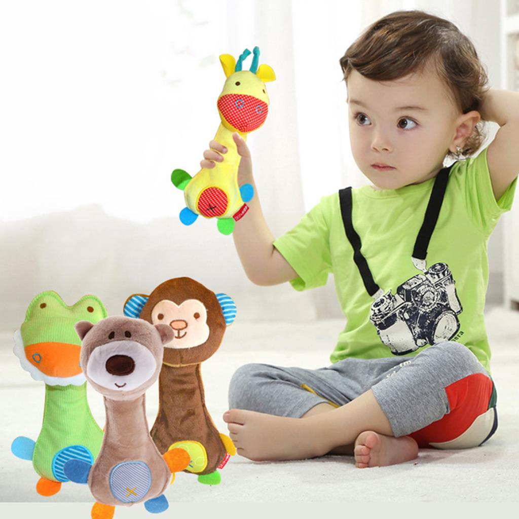 Infant Stuffed Animal Baby Hand Rattle BB Soft Plush Toy Doll deer