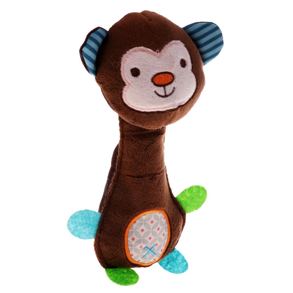 Infant Stuffed Animal Baby Hand Rattle BB Soft Plush Toy Doll monkey