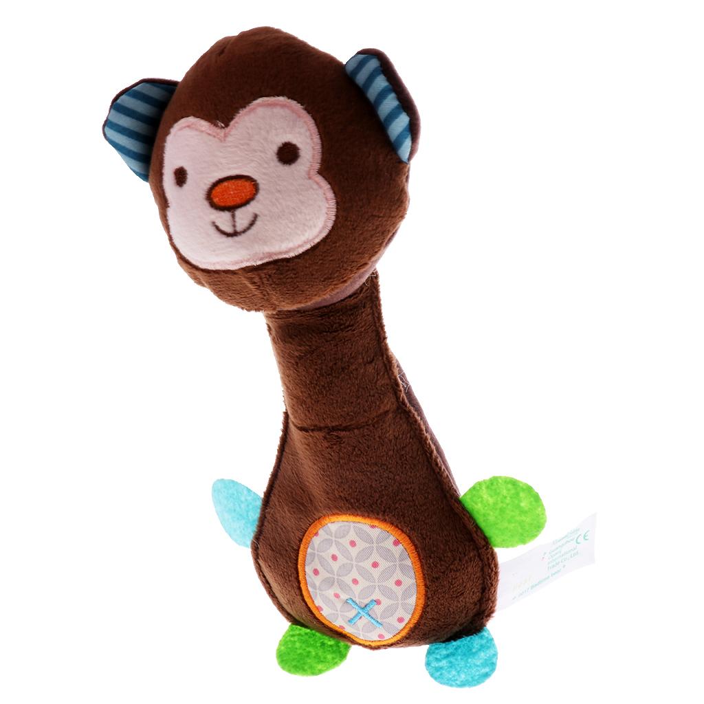 Infant Stuffed Animal Baby Hand Rattle BB Soft Plush Toy Doll monkey