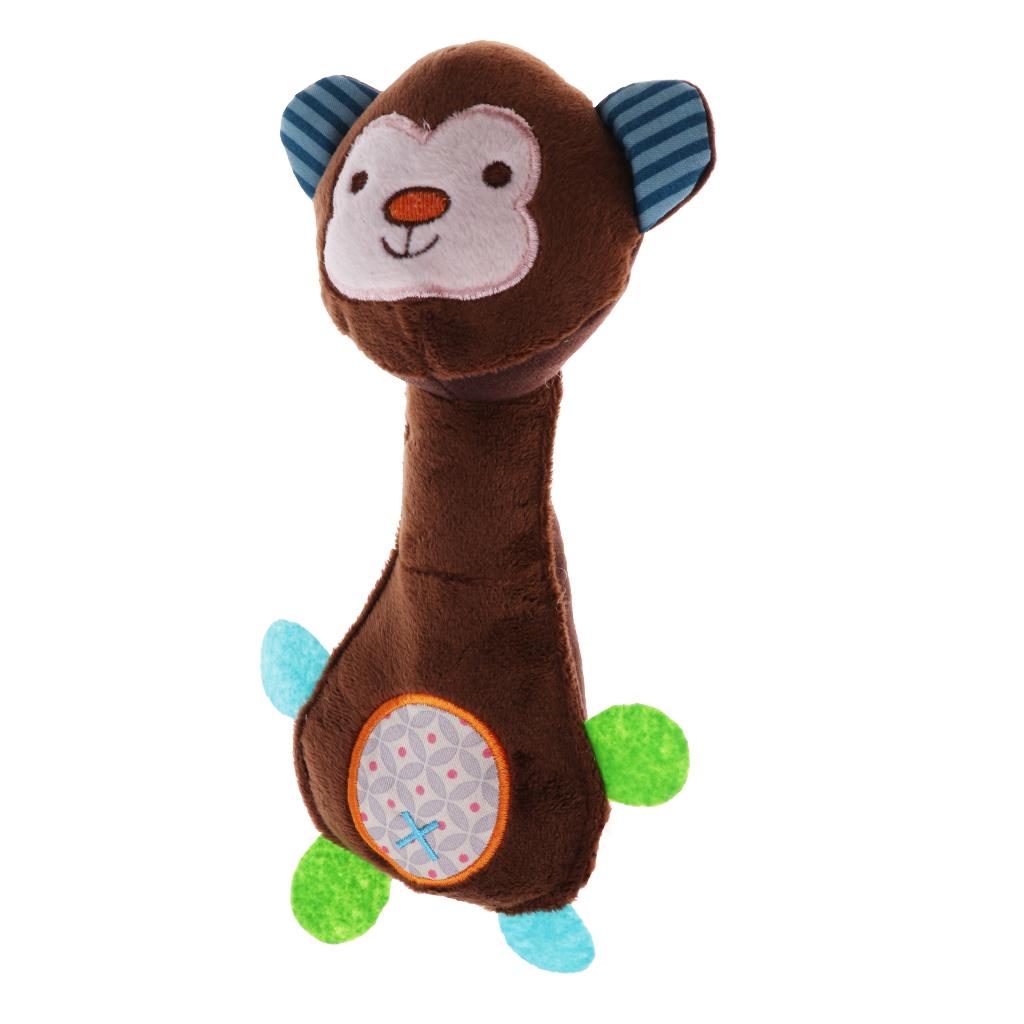 Infant Stuffed Animal Baby Hand Rattle BB Soft Plush Toy Doll monkey