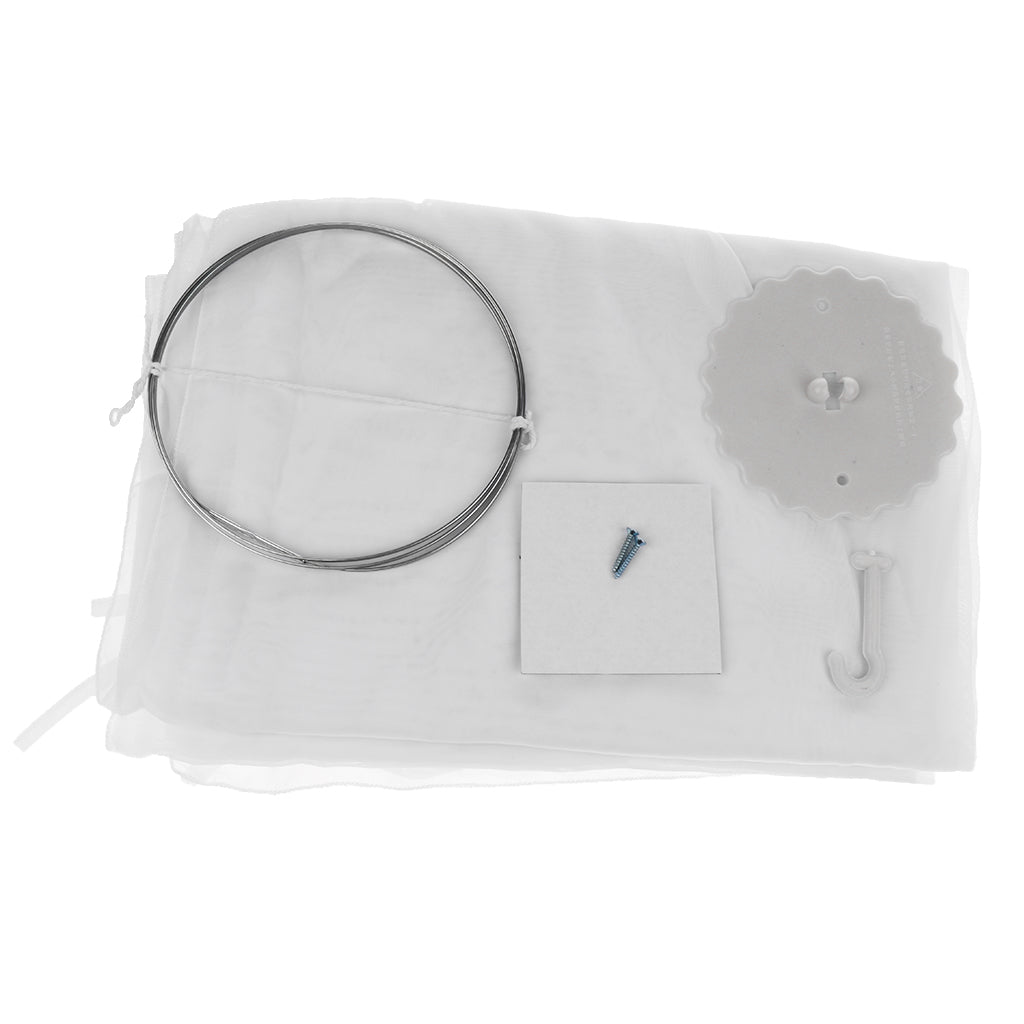 Kids Baby Bed Canopy Bedcover Mosquito Net Curtain Bedding Dome Tent Style 1-White