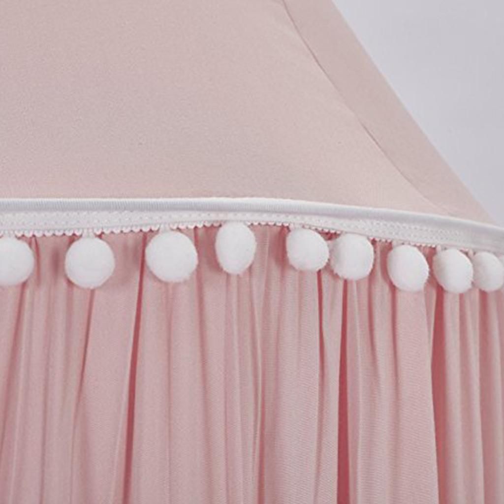 Mosquito Net Bed Canopy Yarn Play Tent Bedding for Kids Playing Reading Style 2-Pink