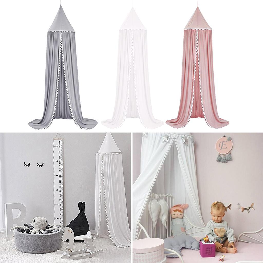 Mosquito Net Bed Canopy Yarn Play Tent Bedding for Kids Playing Reading Style 2-Pink