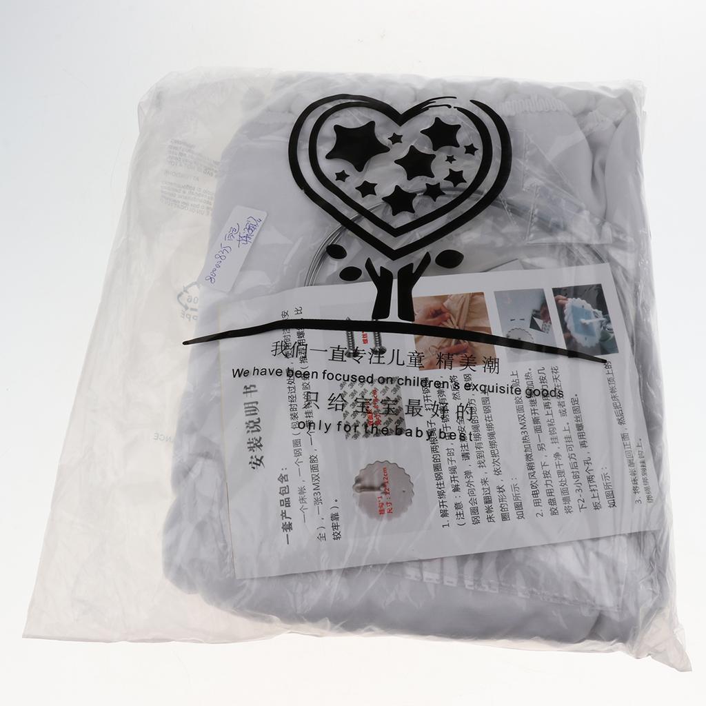 Mosquito Net Bed Canopy Yarn Play Tent Bedding for Kids Playing Reading Style 2-White