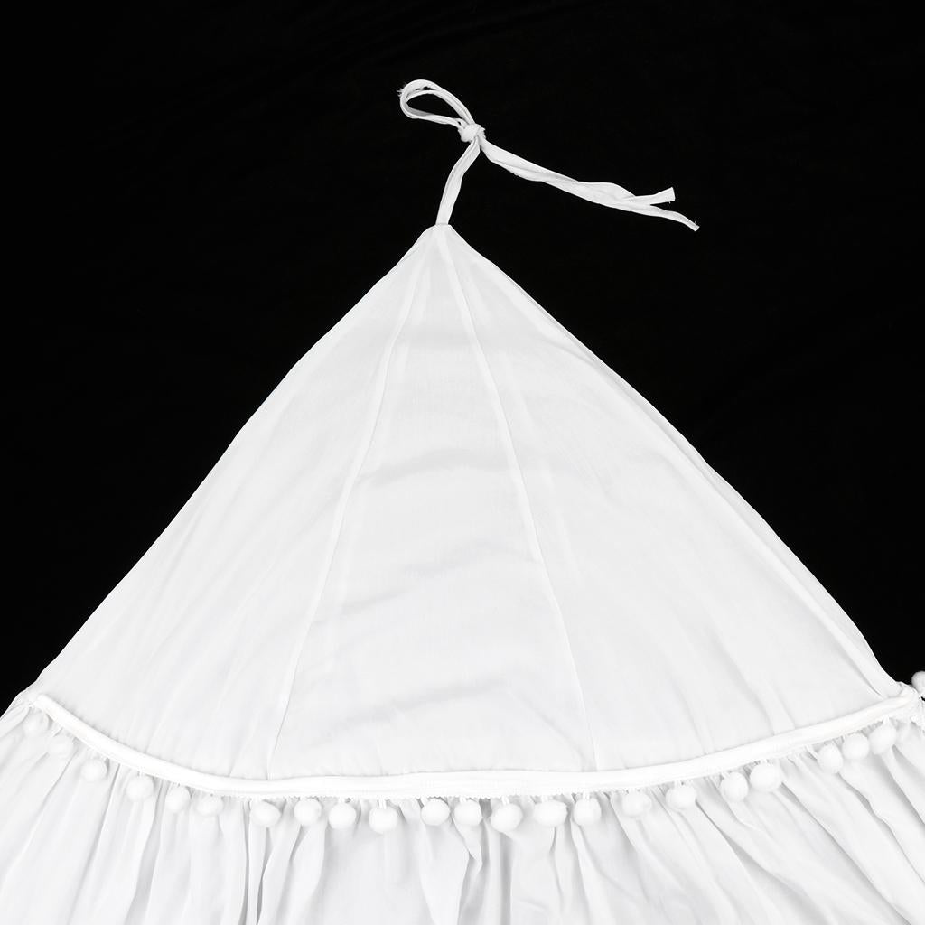 Mosquito Net Bed Canopy Yarn Play Tent Bedding for Kids Playing Reading Style 2-White