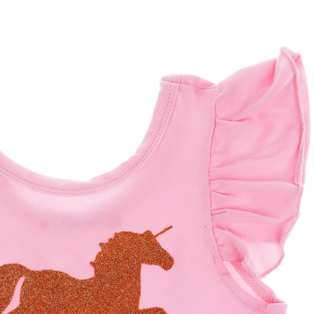 Kids Baby Girls Unicorn Bridesmaid Party Pageant Formal Tulle Dress 12-18 Months Pink