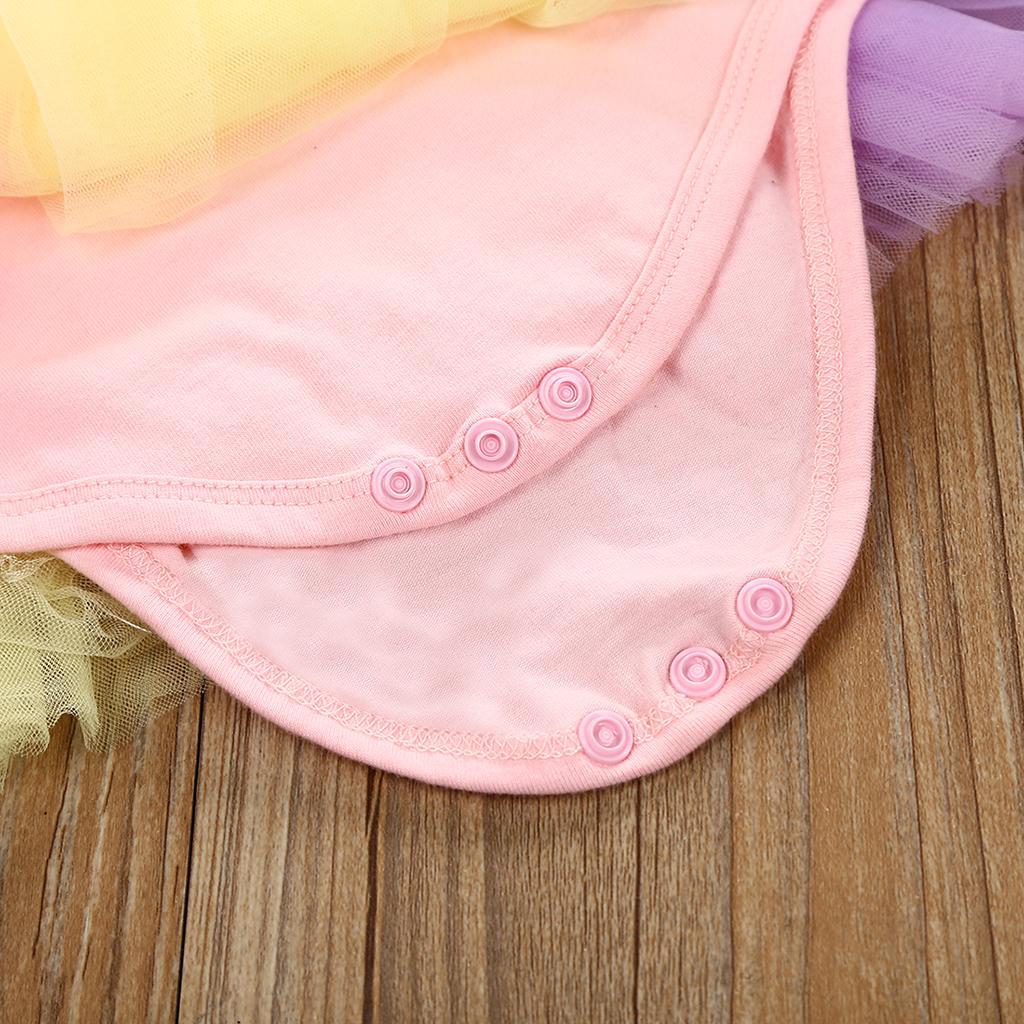 Kids Baby Girls Unicorn Bridesmaid Party Pageant Formal Tulle Dress 12-18 Months Pink