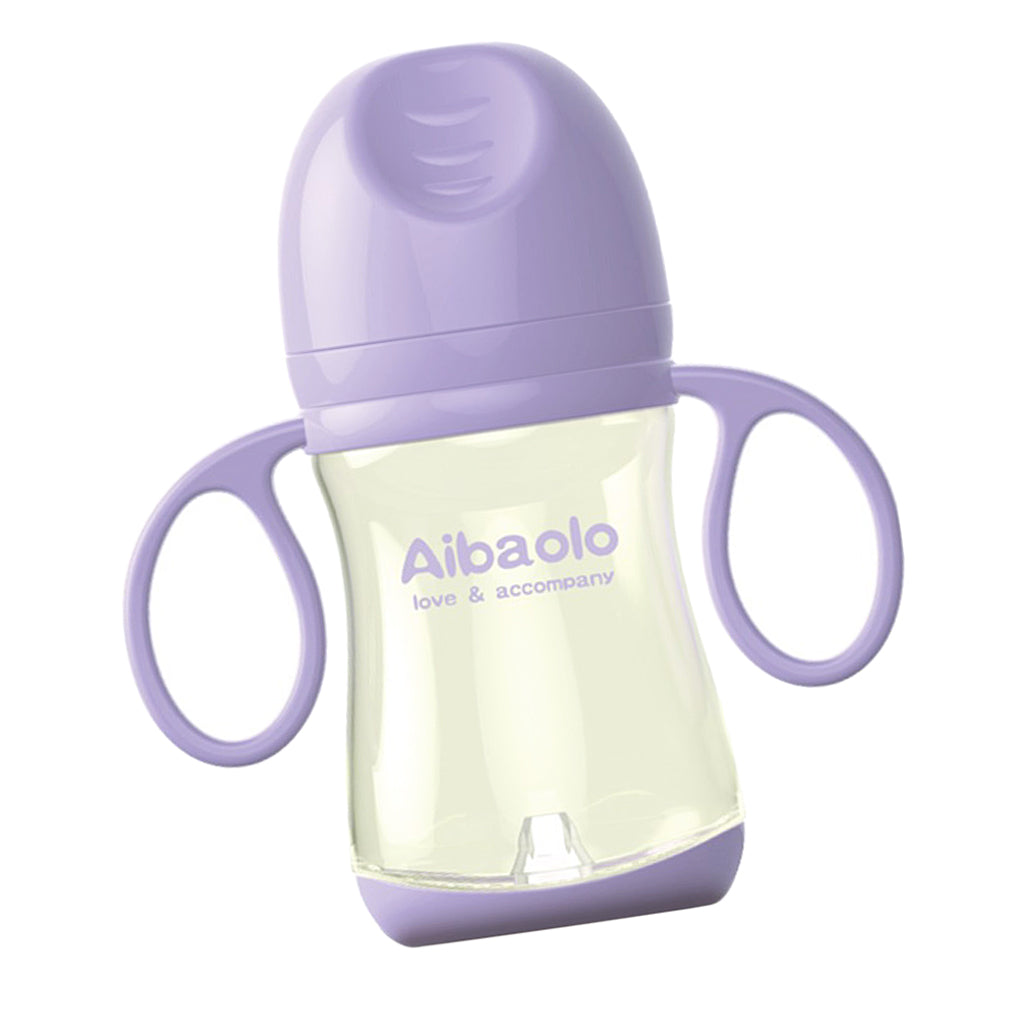 Newborn Baby Feeding BPA Free Safe Wide Neck Infant Feeding Bottle Purple