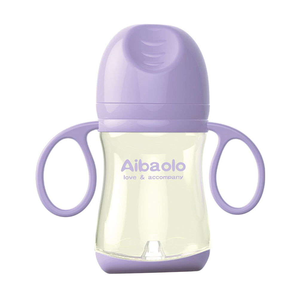 Newborn Baby Feeding BPA Free Safe Wide Neck Infant Feeding Bottle Purple