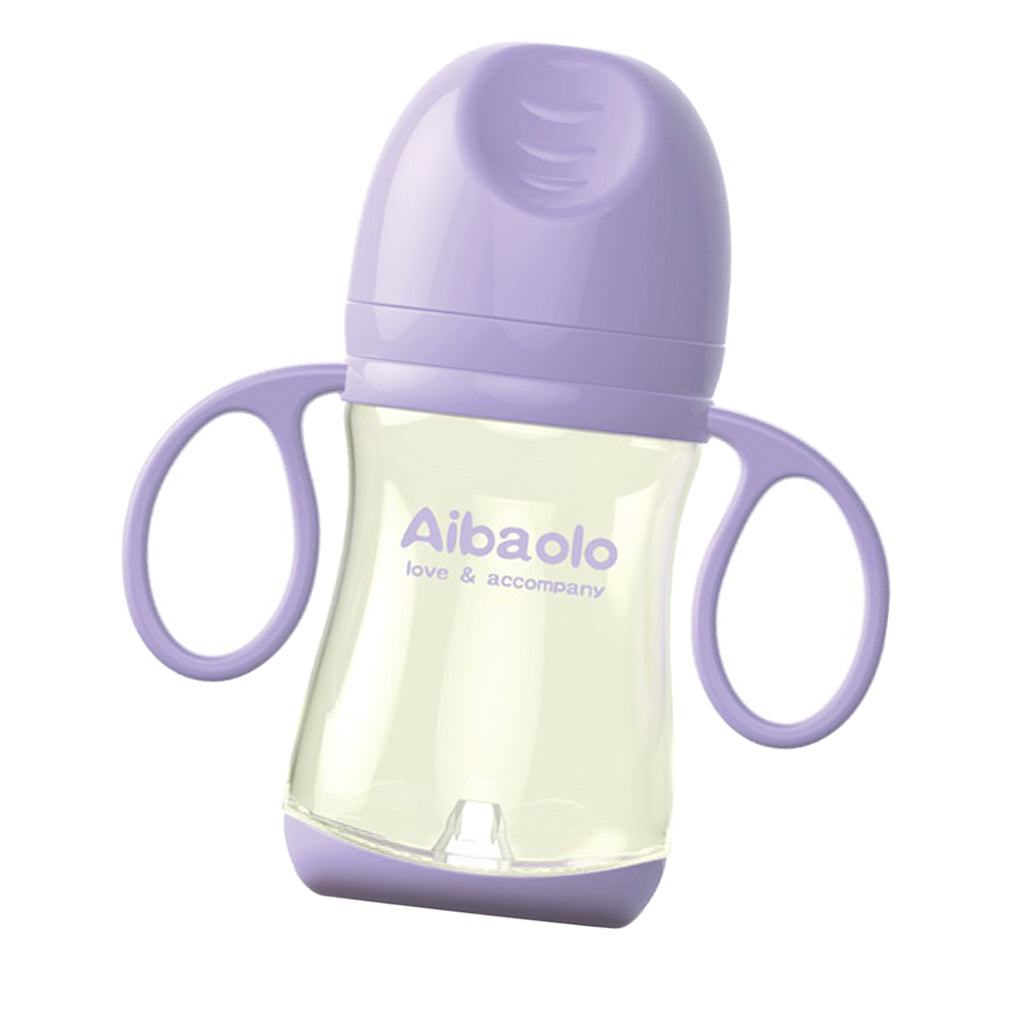 Newborn Baby Feeding BPA Free Safe Wide Neck Infant Feeding Bottle Purple