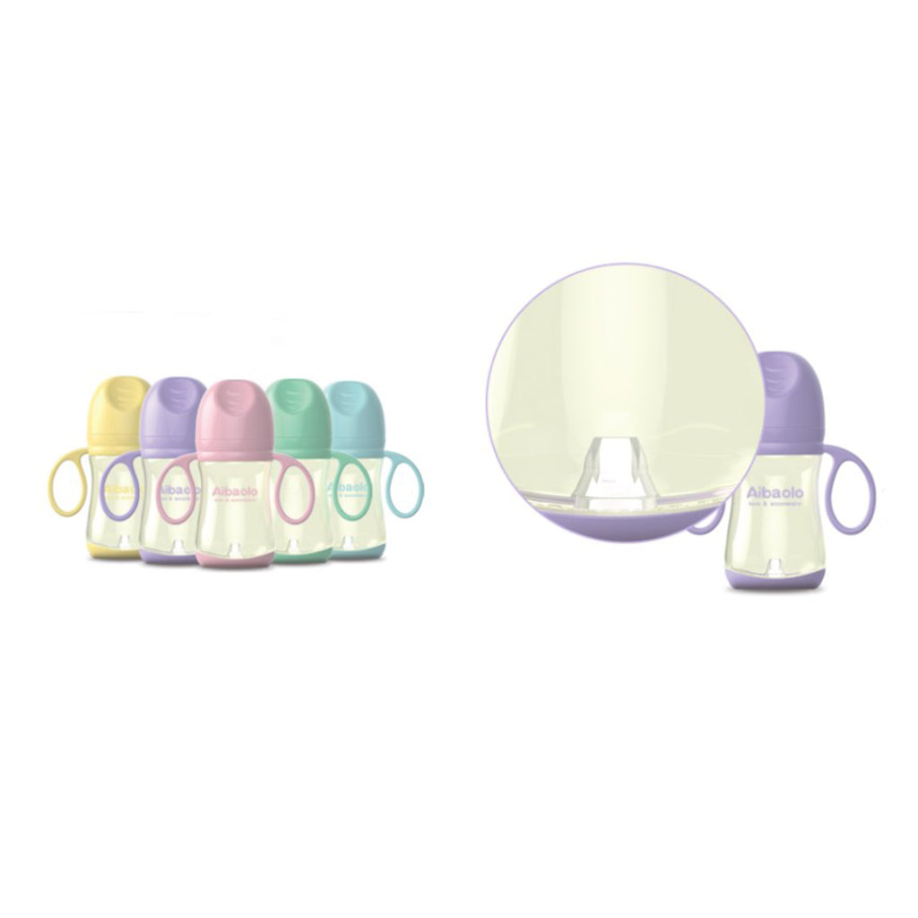 Newborn Baby Feeding BPA Free Safe Wide Neck Infant Feeding Bottle Purple