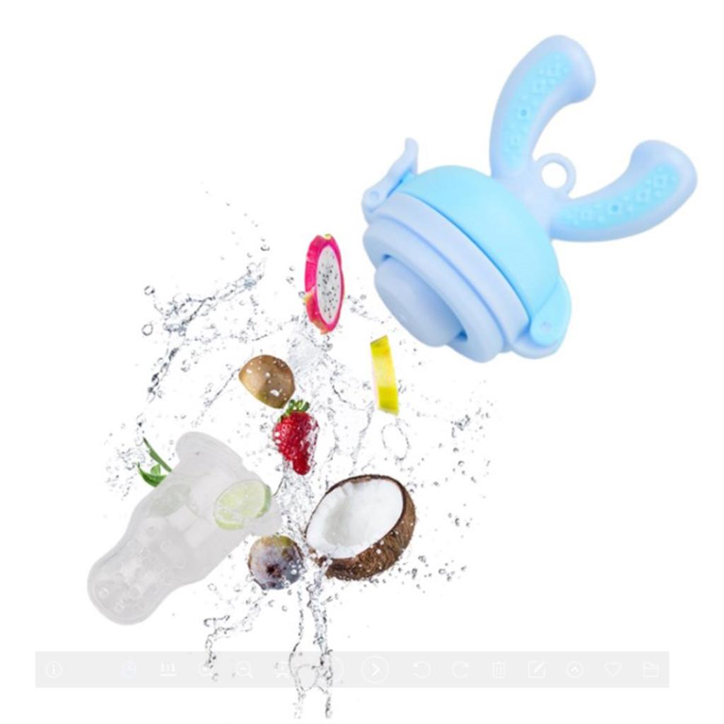 Baby Fresh Food Fruit Milk Shake Feeder Silicone Feeding Pacifier Blue