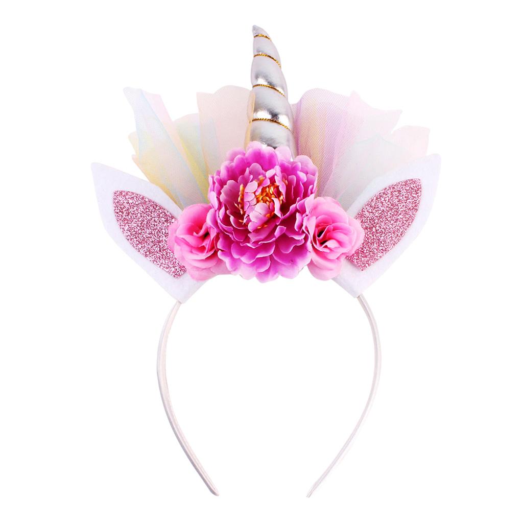 Unicorn Kids Girls Hair Hoop Hair Clips Party Hair Accessories Silver