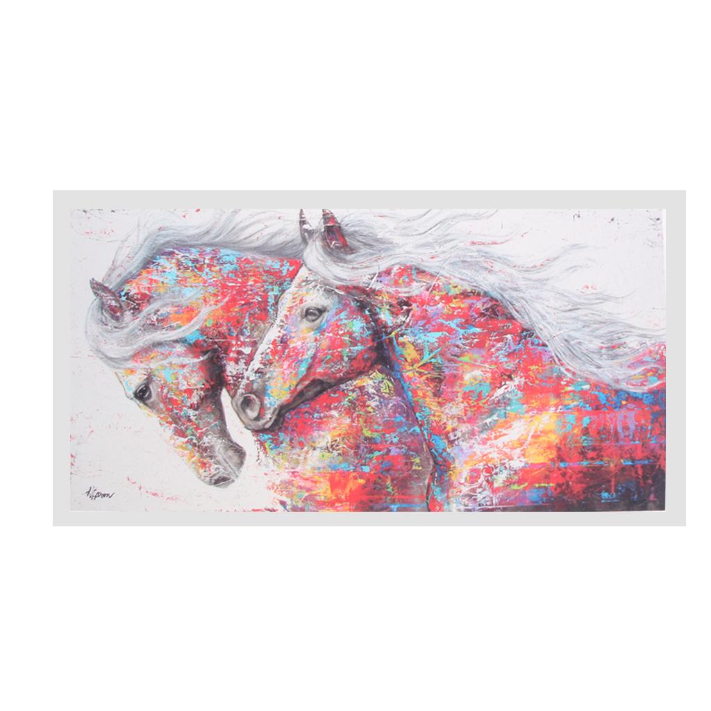 Modern Wall Art Oil Painting Horses Wall Painting Picture Flameless S