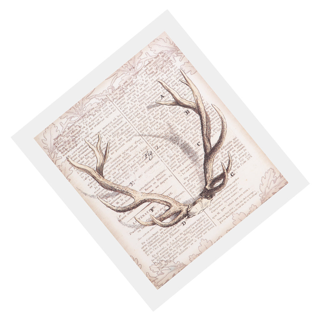 Newspaper Deer Antlers Canvas Painting Wall Art Poster Picture Prints Home Hotel Decor