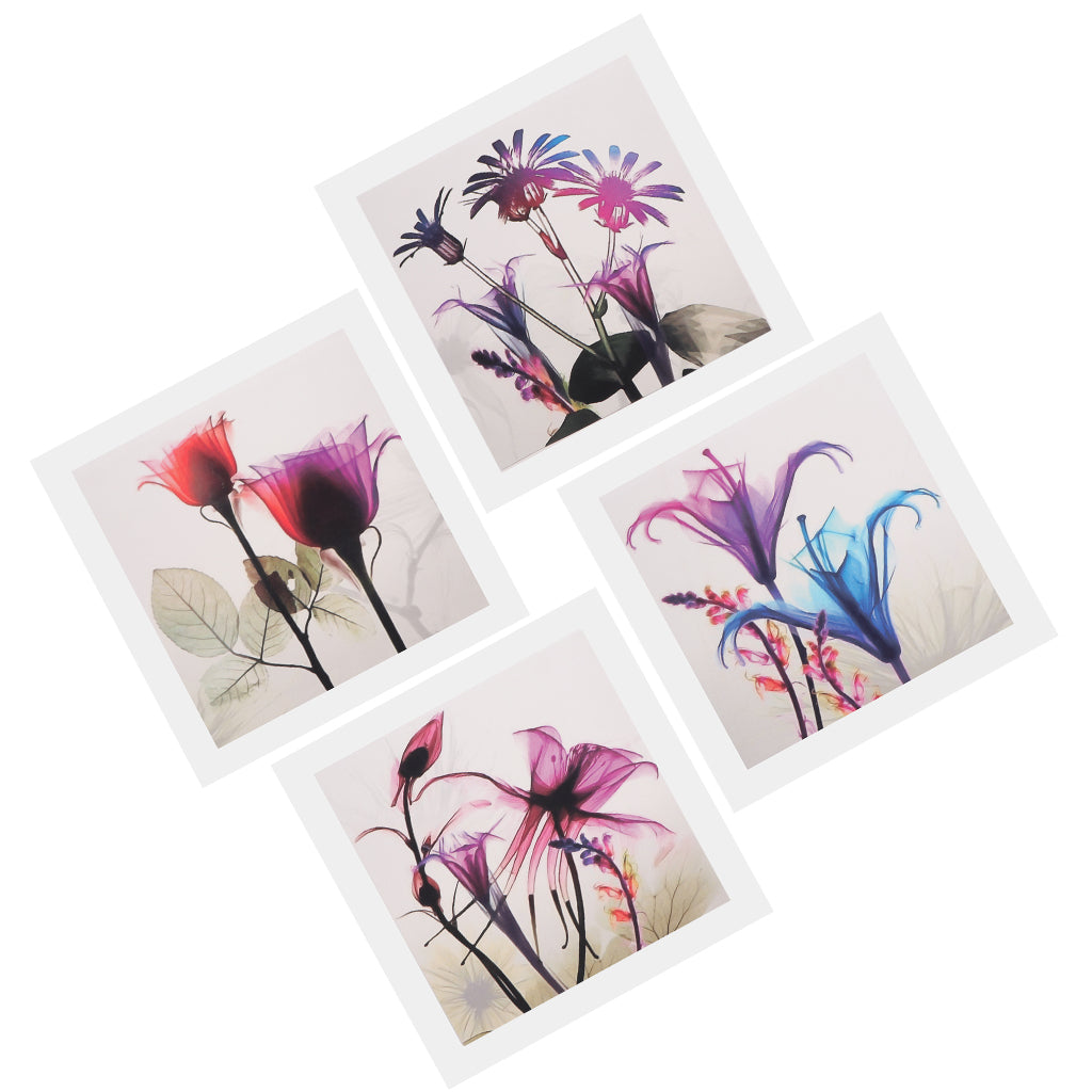 4 Panel Canvas Oil Painting Wall Decor Art Picture - Colorful Flower