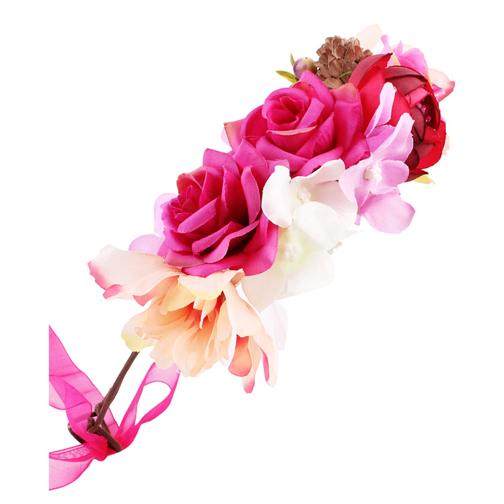 Boho Flower Headband Hair Wreath Halo Floral Garland Crown For Kids Girls Style 4