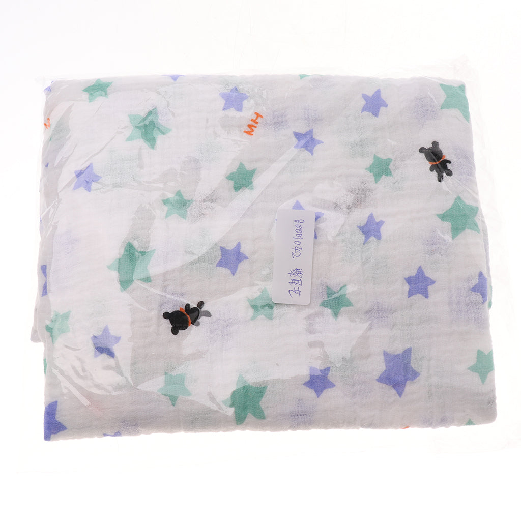 Soft Muslin Baby Swaddling Blanket Newborn Infant Cotton Swaddle Towel Purple Star