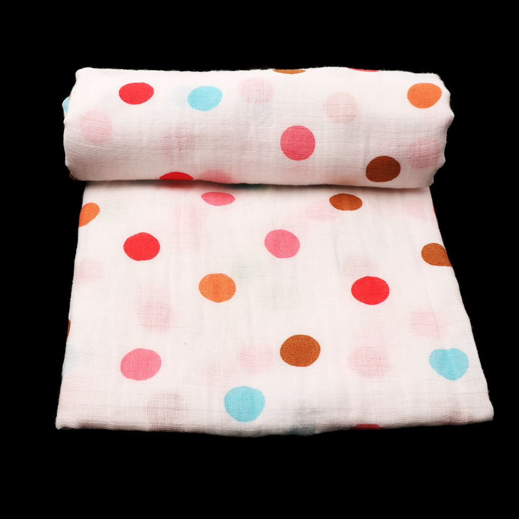 Soft Muslin Baby Swaddling Blanket Newborn Infant Cotton Swaddle Towel Dot