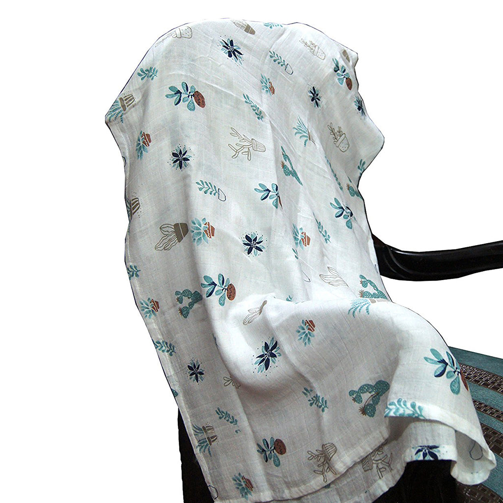 Soft Muslin Baby Swaddling Blanket Newborn Infant Cotton Swaddle Towel Cactus