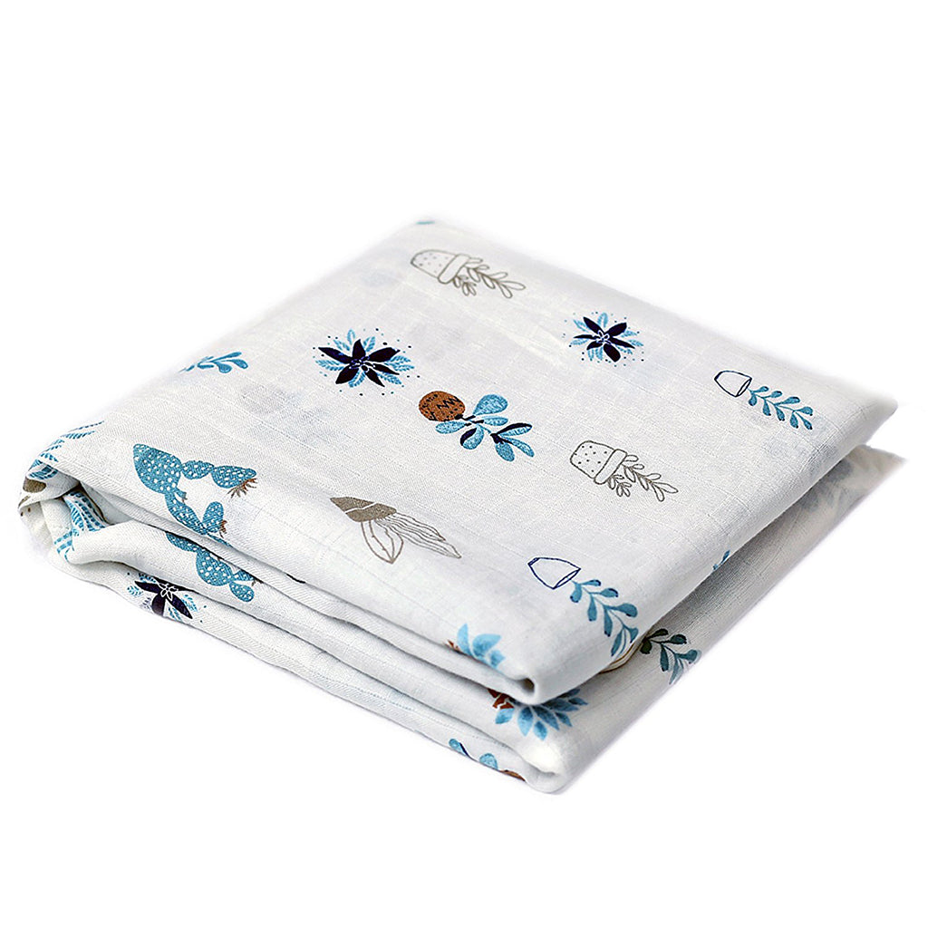 Soft Muslin Baby Swaddling Blanket Newborn Infant Cotton Swaddle Towel Cactus