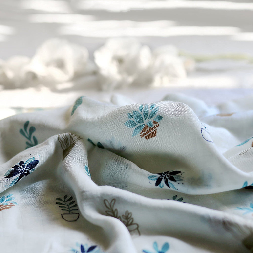 Soft Muslin Baby Swaddling Blanket Newborn Infant Cotton Swaddle Towel Cactus