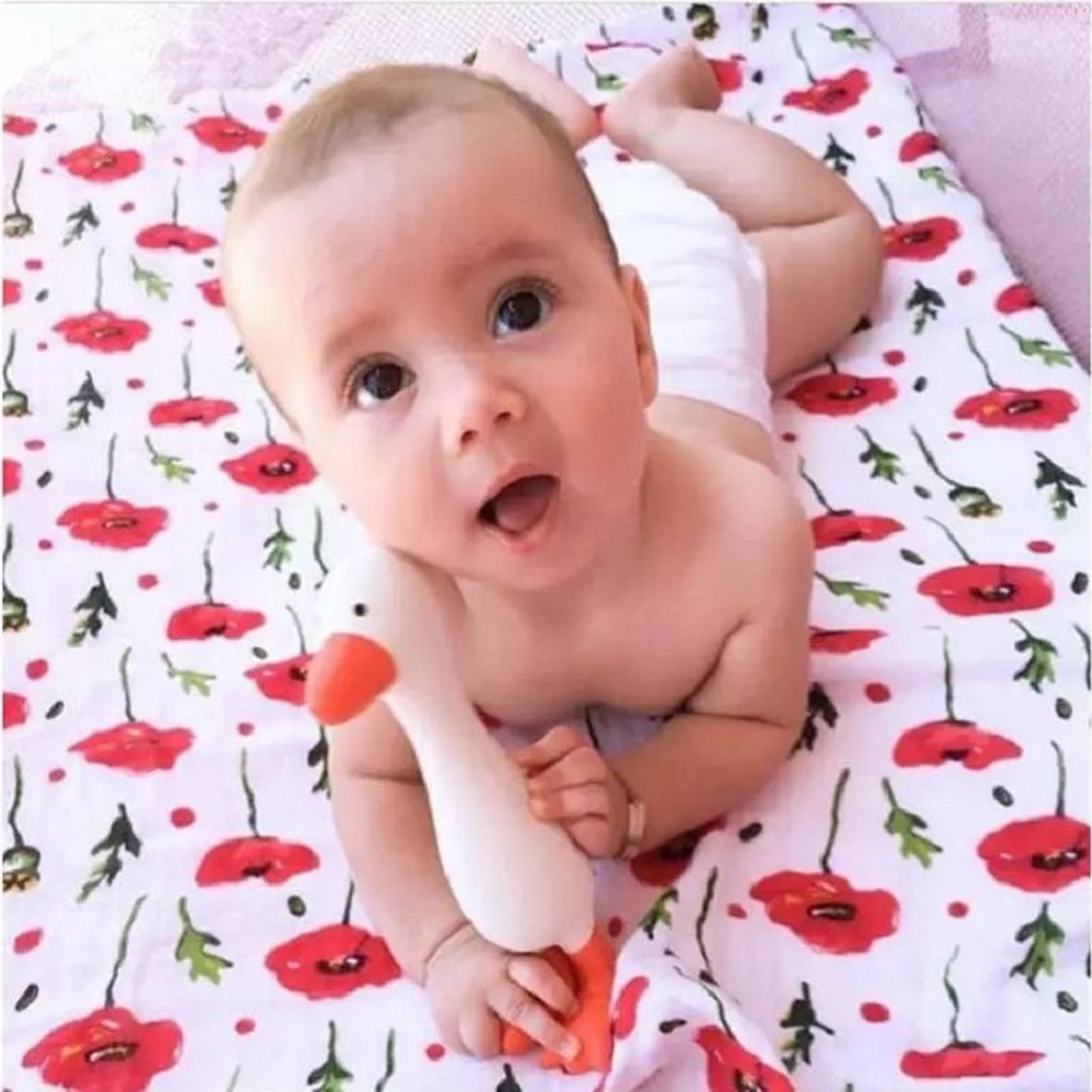 Soft Muslin Baby Swaddling Blanket Newborn Infant Cotton Swaddle Towel Cherry Blossom
