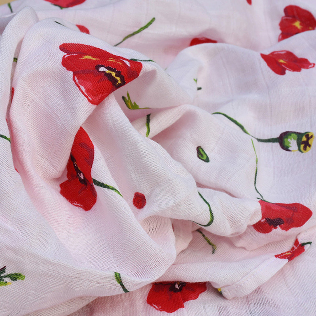 Soft Muslin Baby Swaddling Blanket Newborn Infant Cotton Swaddle Towel Cherry Blossom