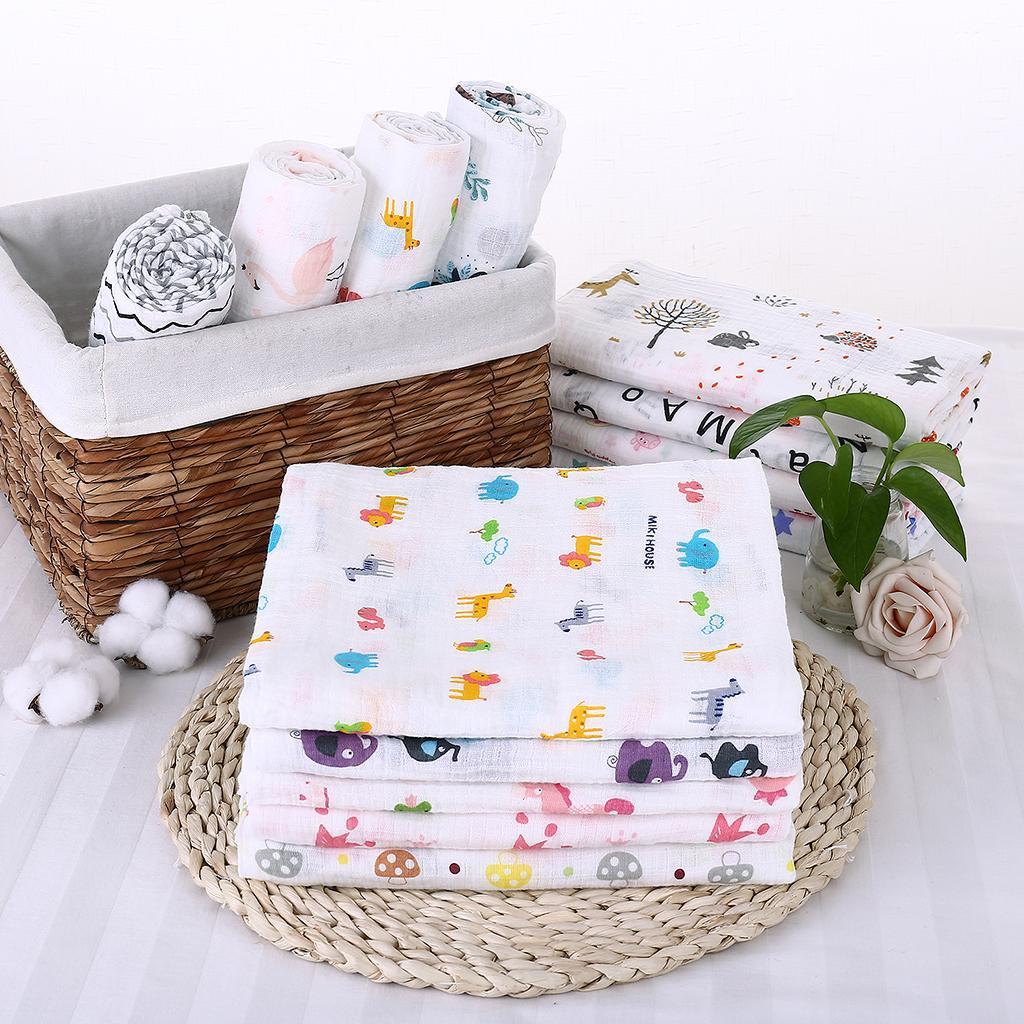 Baby Cotton Gauze Wrap Towel Infant Swaddle Blankets Little whale