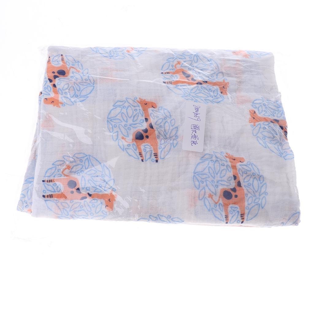Baby Cotton Gauze Multi-purpose Towel Wrap Blanket Circle giraffe
