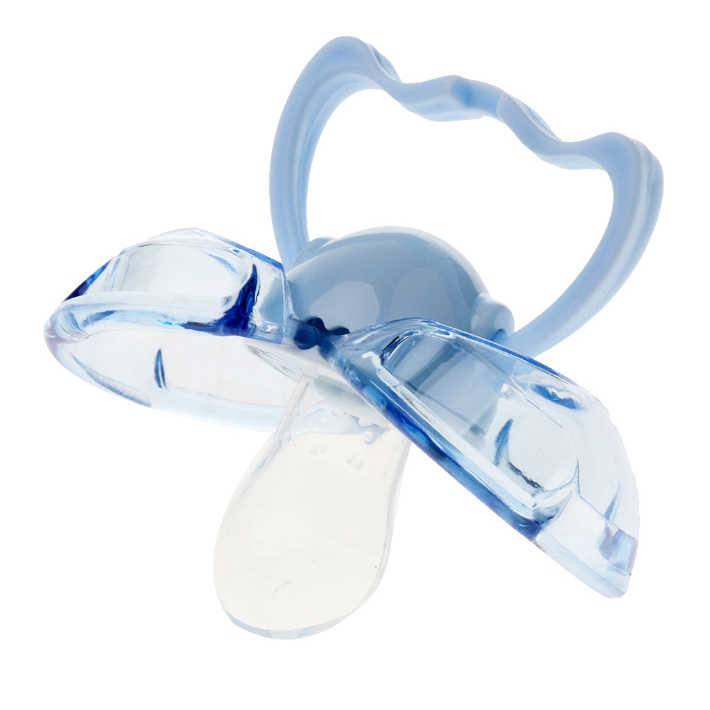 Flat Thumb Baby Orthodontic Pacifier Silicone Teat Nipple Blue flat head