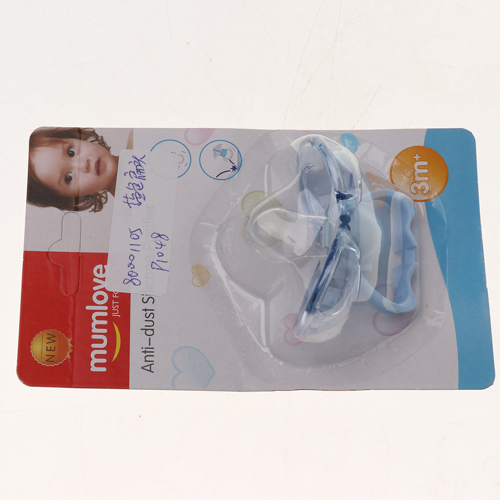 Flat Thumb Baby Orthodontic Pacifier Silicone Teat Nipple Blue flat head
