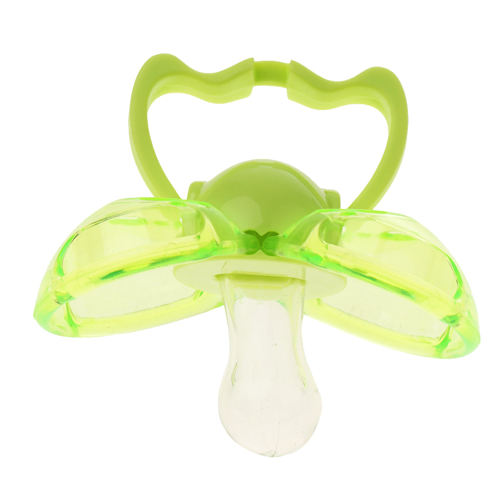 Flat Thumb Baby Orthodontic Pacifier Silicone Teat Nipple Green round head