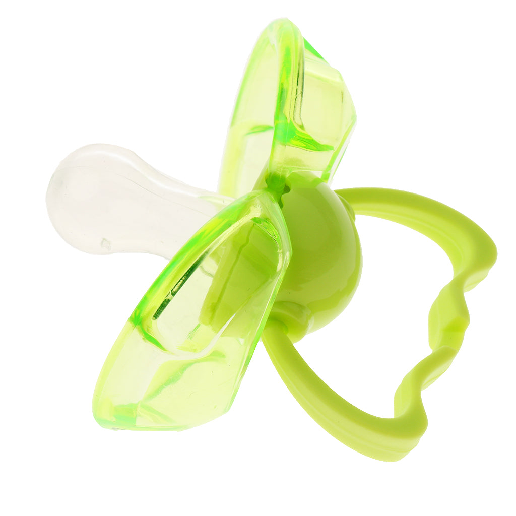 Flat Thumb Baby Orthodontic Pacifier Silicone Teat Nipple Green round head