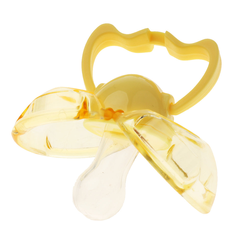 Flat Thumb Baby Orthodontic Pacifier Silicone Teat Nipple Yellow round head