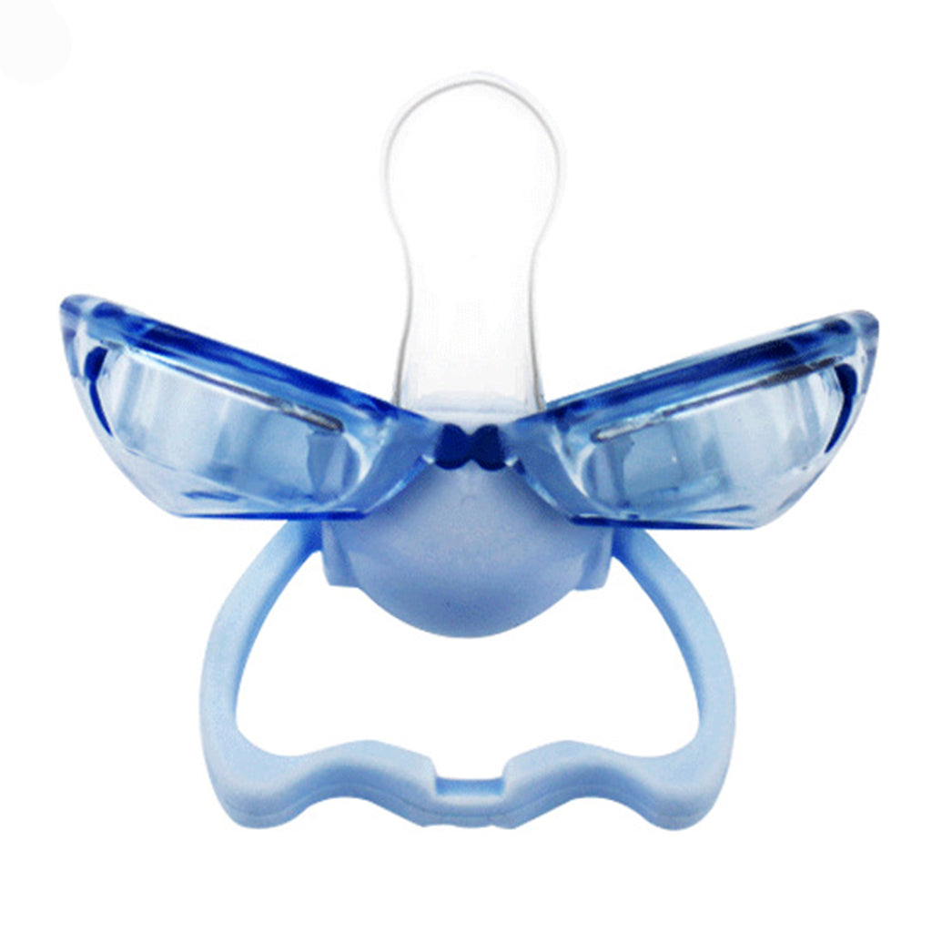 Flat Thumb Baby Orthodontic Pacifier Silicone Teat Nipple Blue round head